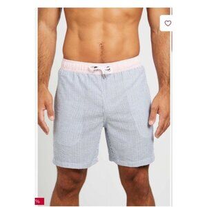 Franks  Mens Mid 16" Swim Shorts Seersucker Oxford Medium NWT